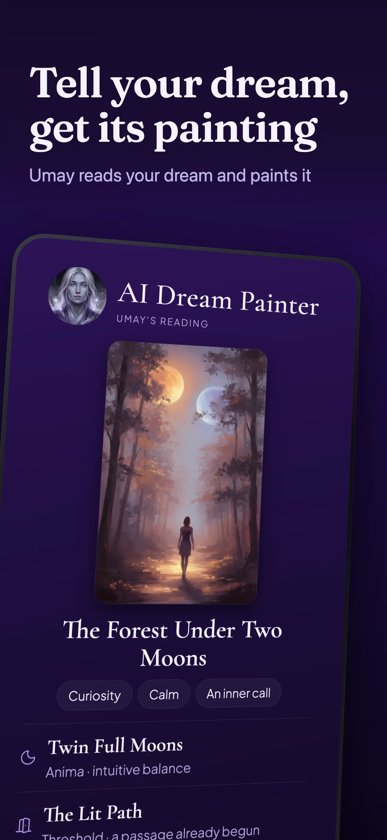 Dream Painter screen: the painting made from a described dream.